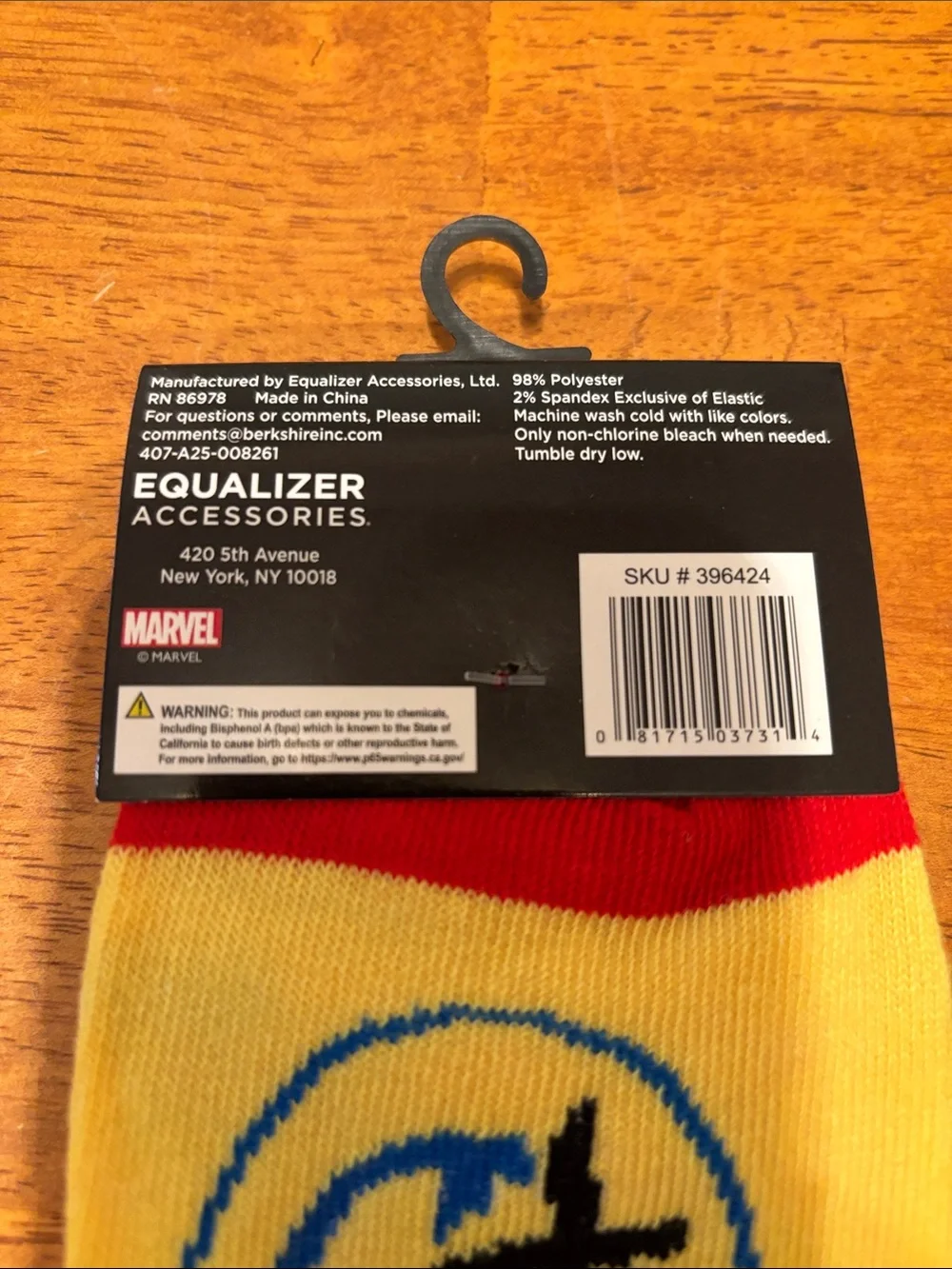 Marvel X-Men Yellow Crew Socks with Red Accents - Men's